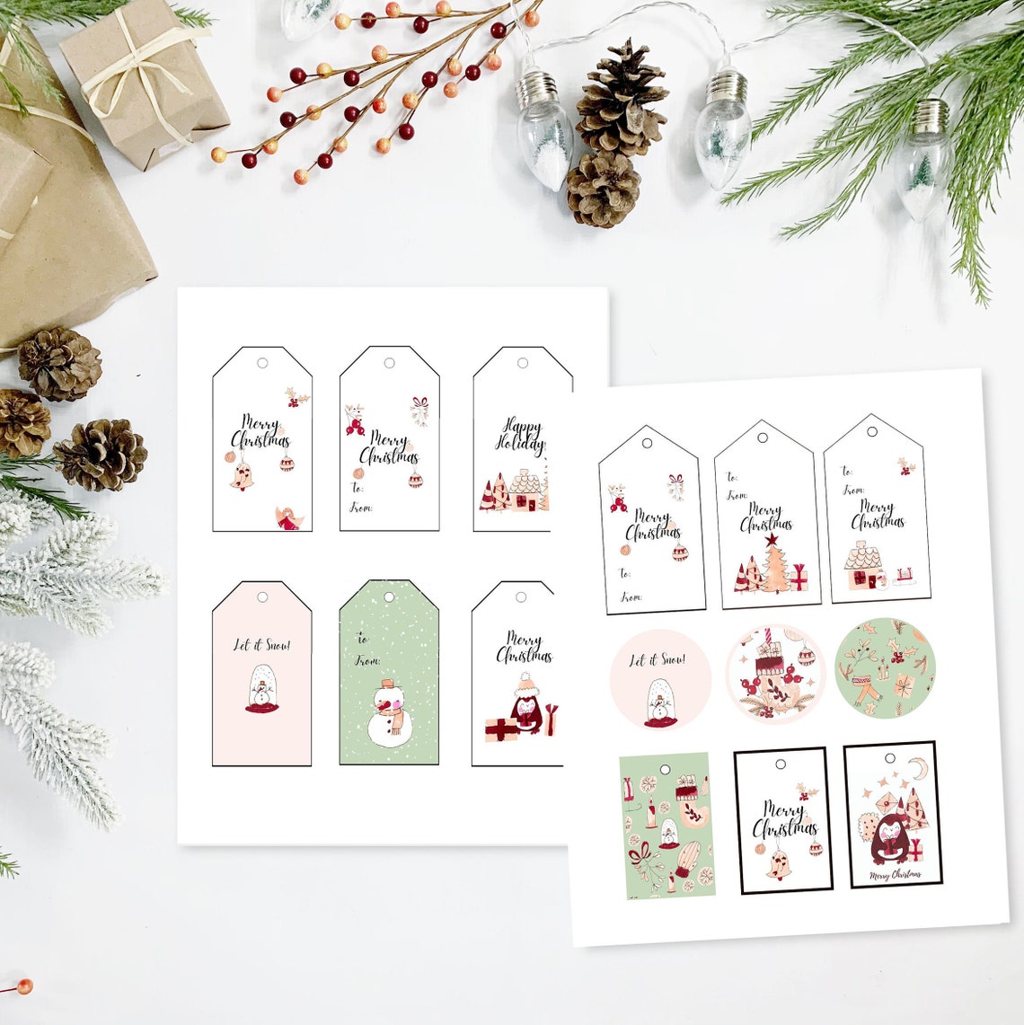 Christmas Tags Printable Christmas Gift Tags Holiday Favor - Etsy Canada
