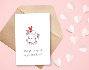 Printable Cat Valentines Card | Cat Pun Card | Cat Anniversary Card | Instant Download | 4x6