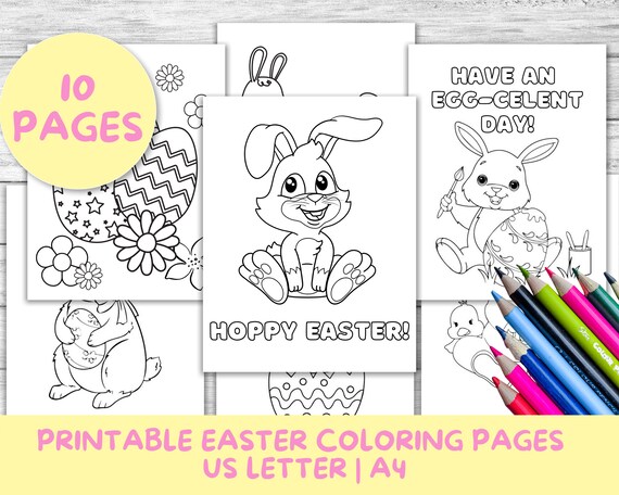 kids easter coloring sheets activity book toddler easter etsy