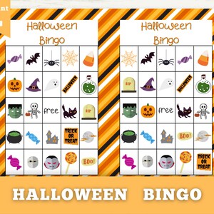 Bingo di Halloween stampabile, Bingo di Halloween per bambini, Giochi per feste di Halloween, Bingo, Bingo di Halloween, Giochi di Halloween in classe