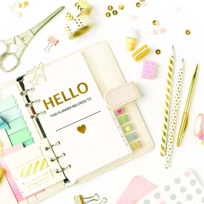 Digital This Planner Belongs To, Gold Foil, Printable Download File, A6 ...