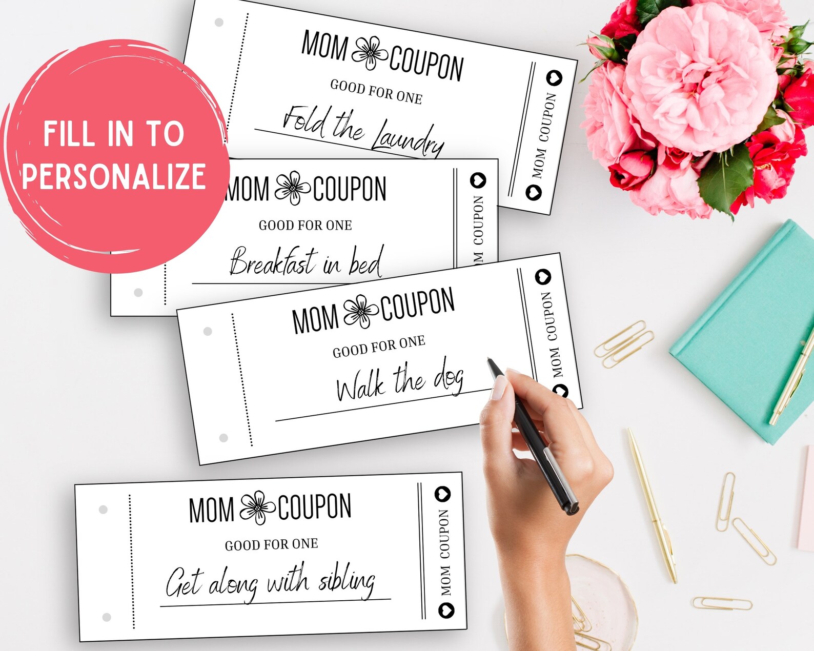 Mother's Day Gift Printable Coupon Book Template | Etsy