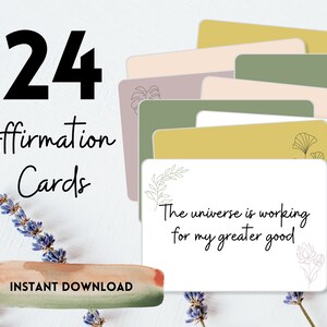 Cartes d'affirmation imprimables | Noir et blanc ou couleur | Fleurs pastel en sourdine | PDF 8,5 x 11 | Cartes d'affirmation quotidiennes | Votre carte d'affirmation