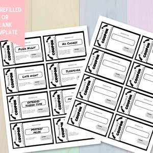 Printable Kids Coupon Book Template, Printable Coupon Book Blank ...