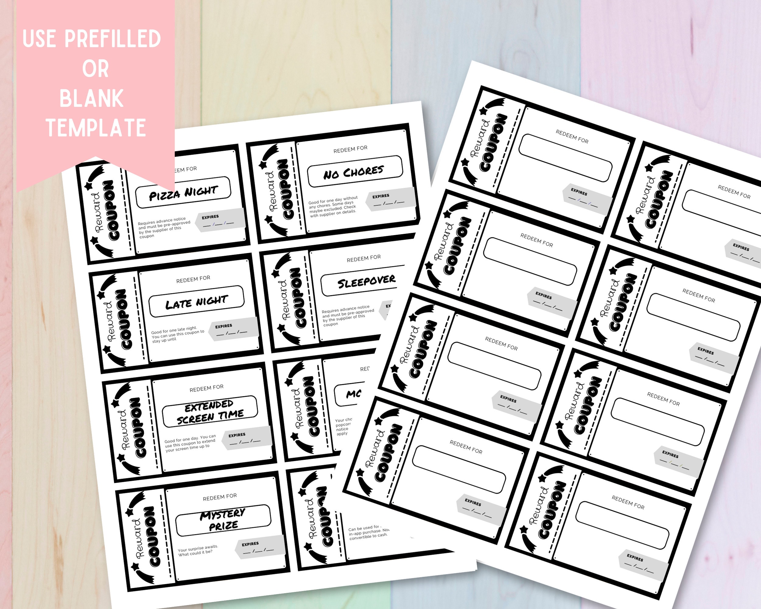 Printable Kids Coupon Book Template, Printable Coupon Book Blank ...