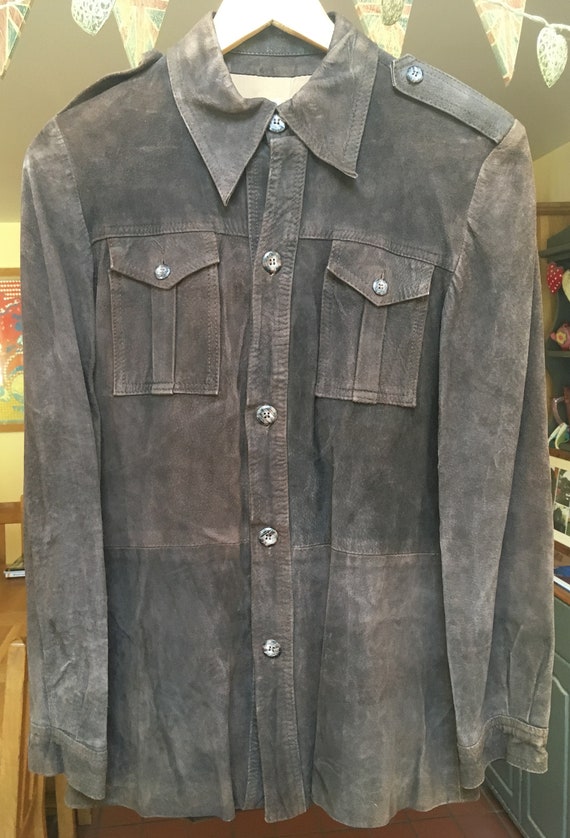 Rare Mod / Psych 1960s vintage brown suede men's j