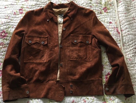 Ultra rare Mod / Psych 1960s vintage brown suede w
