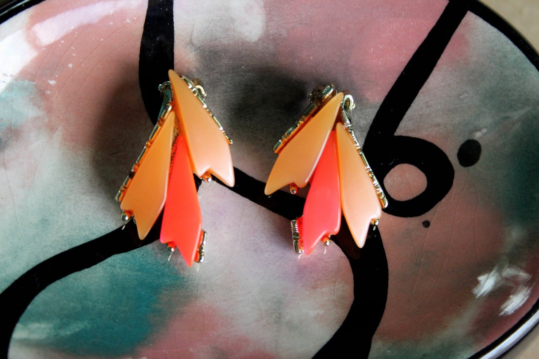 Vintage Costume Clipon Earrings C2 Etsy