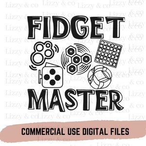 Fidget master png svg cricut arquivo fofo decalque camisa sublimação criança criança