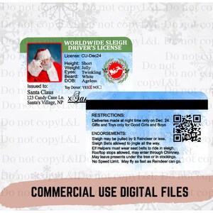 Kerstmannen Verloren rijbewijs RijbewijsPNG DOWNLOAD Norad tracker / Santa Rijbewijs / Kerstman zak / Kerst decoraties Digitale download