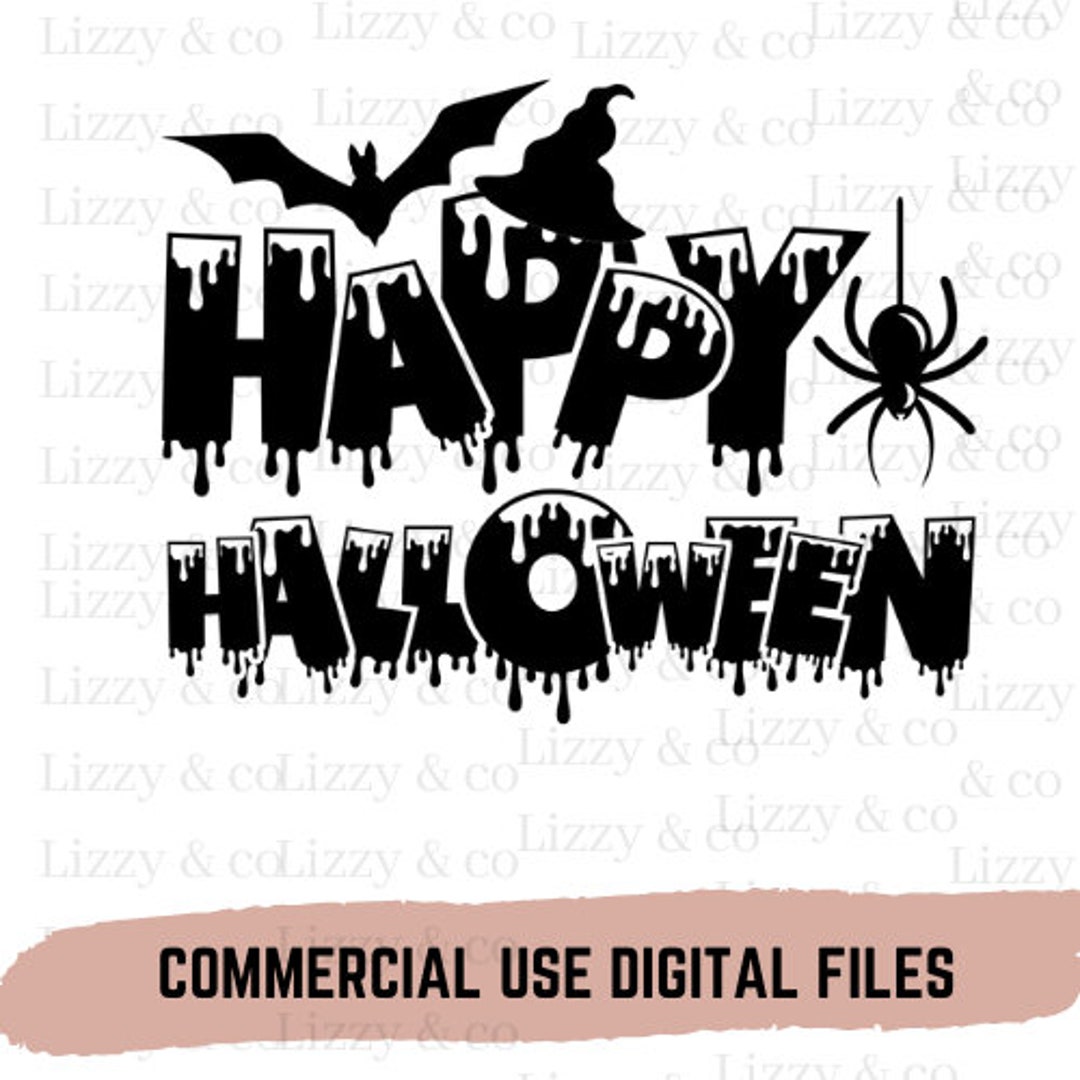 Happy Halloween SVG PNG Spider Cricut Silhouette Cut File - Etsy