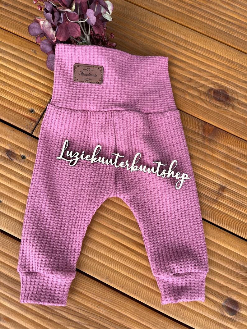 Waffeljerseyhose Mitwachshose Babyhose Waffeljersey versch.Farben Waffelhose Pumphose Handmade Mädchen Jungs Bild 8