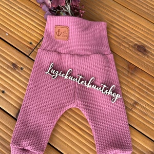 Waffeljerseyhose Mitwachshose Babyhose Waffeljersey versch.Farben Waffelhose Pumphose Handmade Mädchen Jungs Bild 9