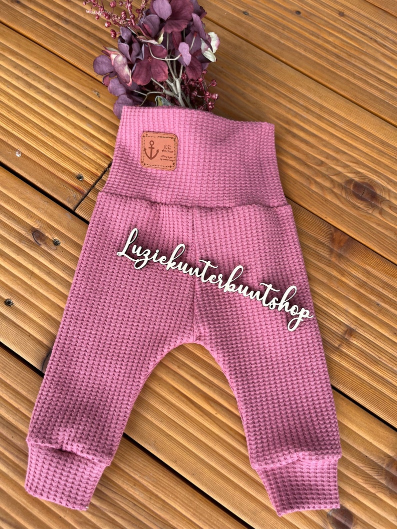 Waffeljerseyhose Mitwachshose Babyhose Waffeljersey versch.Farben Waffelhose Pumphose Handmade Mädchen Jungs Bild 9