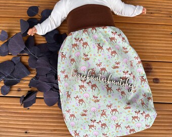 Pucksack Rehlein Waldtiere Bambi Schlafsack Strampelsack Baby 0-2Jahre Handmade Mädchen Baby Baumwolle