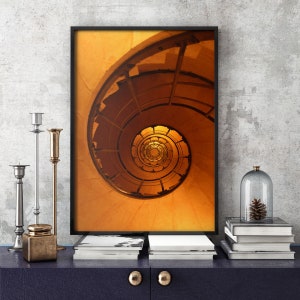 Stairs Print, Spiral Stairs, Staircase Poster, Architecture, Spiral Staircase, Digital Download, Wall Art Print, Wall Art Decor, Wall Art