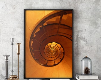 Stairs Print, Spiral Stairs, Staircase Poster, Architecture, Spiral Staircase, Digital Download, Wall Art Print, Wall Art Decor, Wall Art
