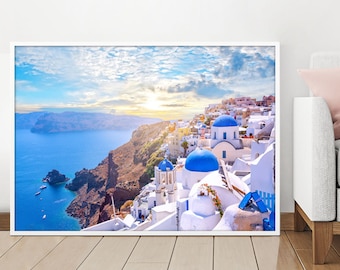 Santorini, Greece, Traditional Landscape, Traditional Architecture, White Architecture, Aegean Sea, Printable Photo, Wall Art, Wall Decor