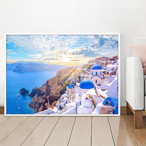 Santorini, Greece, Traditional Landscape, Traditional Architecture, White Architecture, Aegean Sea, Printable Photo, Wall Art, Wall Decor