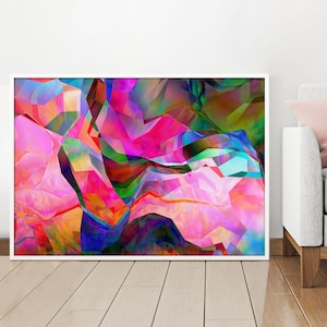 Colorful Abstract, Multicolored Pattern, Cubism Art, Cubism Painting, Abstract Art, Multicolored Poster, Colorful Poster, Digital Downlaod
