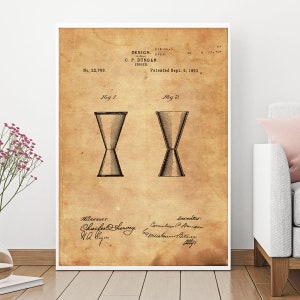 Patent Print, Original Patent, Jigger Patent, Blueprint, USA Patent, Vintage Paper Patent, Patent Blueprint, Patent Drawing, Patent Art