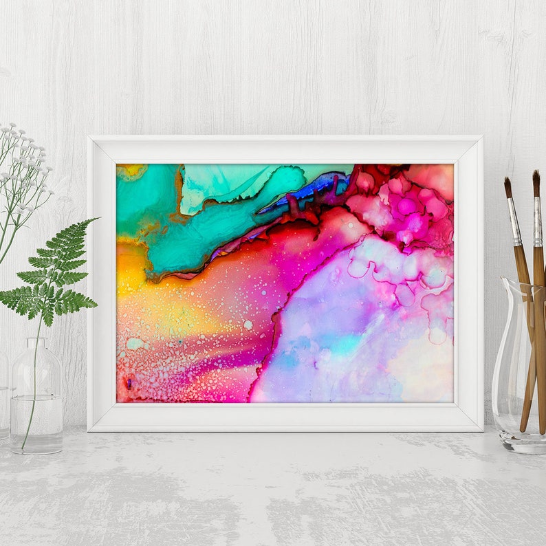 Abstract Wall Art Home Decor Watercolor Colorful Nursery Etsy