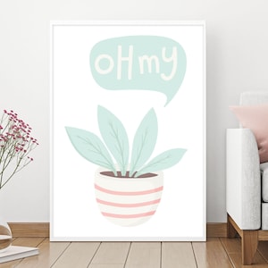 Oh My, Kaktus Wandkunst, Kaktus Kunst, Kaktus Poster, Kakteen, Sukkulenten, Baby Shower, Kaktus, Wandkunst, Druck, druckbar, Digitaler Download