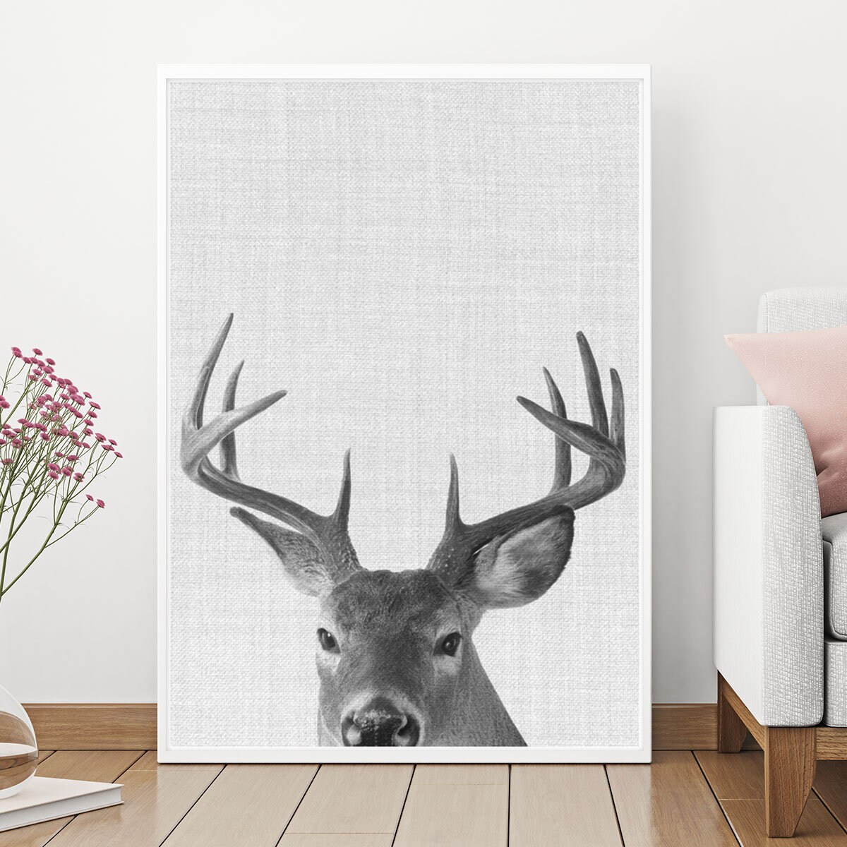 Deer Wall Art Print Deer Head Antlers Woodlands Nursery Etsy
