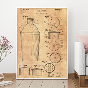 Shaker Patent, Patent Print, Digital Download, 30s Patent, Original Patent, Vintage Art, Kitchen Decoration, Patent Poster, Instant Download