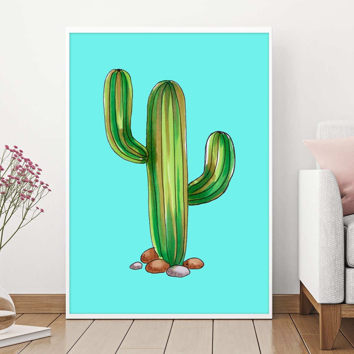 Watercolor Cactus Cactus Art Cactus Nursery Decor Wall Etsy