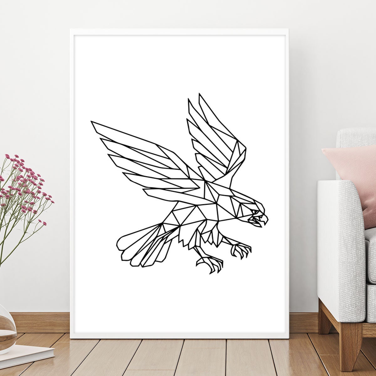 Eagle Geometric Eagle Eagle Wall Art Eagle Decor Eagle Etsy