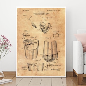 Patent Design, Strainer Patent, Instant Download, Kitchen Decor, Home Decor, Patent Art, Patent Prints, Original Patent, Vintage Patent