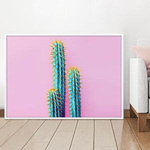 Sukkulente, Kaktus Kunst, Kaktus, Wandkunst, Druck, druckbar, Digitaler Download, Pink, Mexikanisches Poster, Modernes Dekor, Botanisch, Arizona, Kakteen