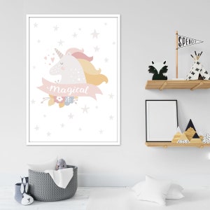 Nursery, Magical, Unicorn, Nursery Decor, Baby Shower, Wall Decor, Wall Art, Digital, Poster, Art Prints, Nursery Wall Art, Gifts, Cute