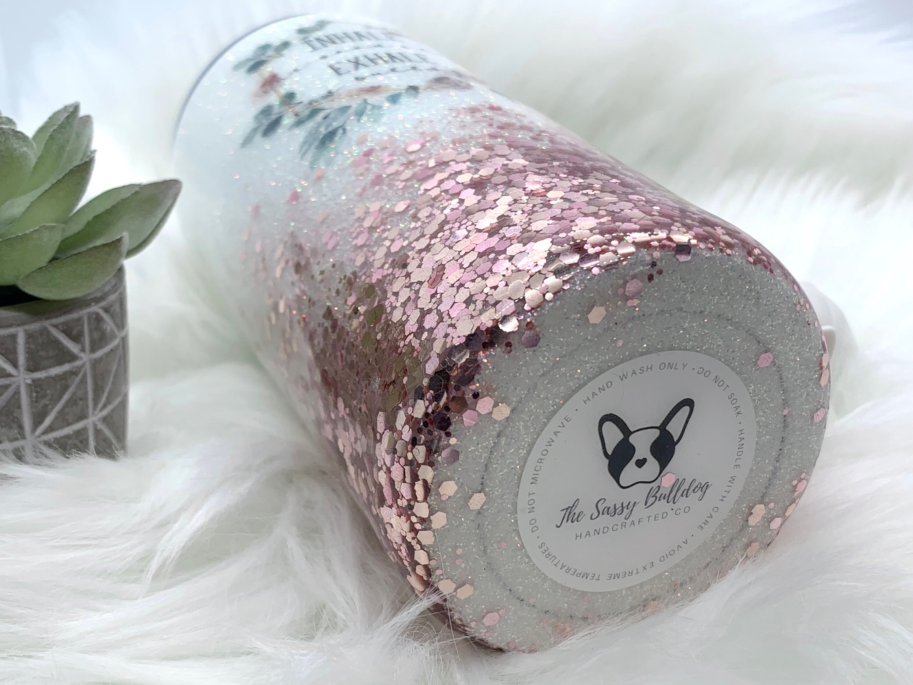 Inhale The Good Shit Glitter Tumbler Gift For Her Gift For Etsy