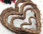 Rustic heart wreaths, wedding decor, craft supply, Valentine 39 s Day decor , natural wreath, door wreath, home decor