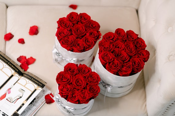 Coffret De Roses Pour Couple, Coffret Anniversaire