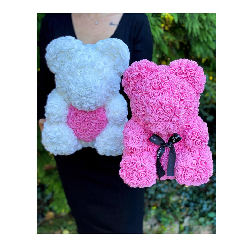Rose Bear Large Teddy Rose Bear Foam Bear Gift for Etsy Canada