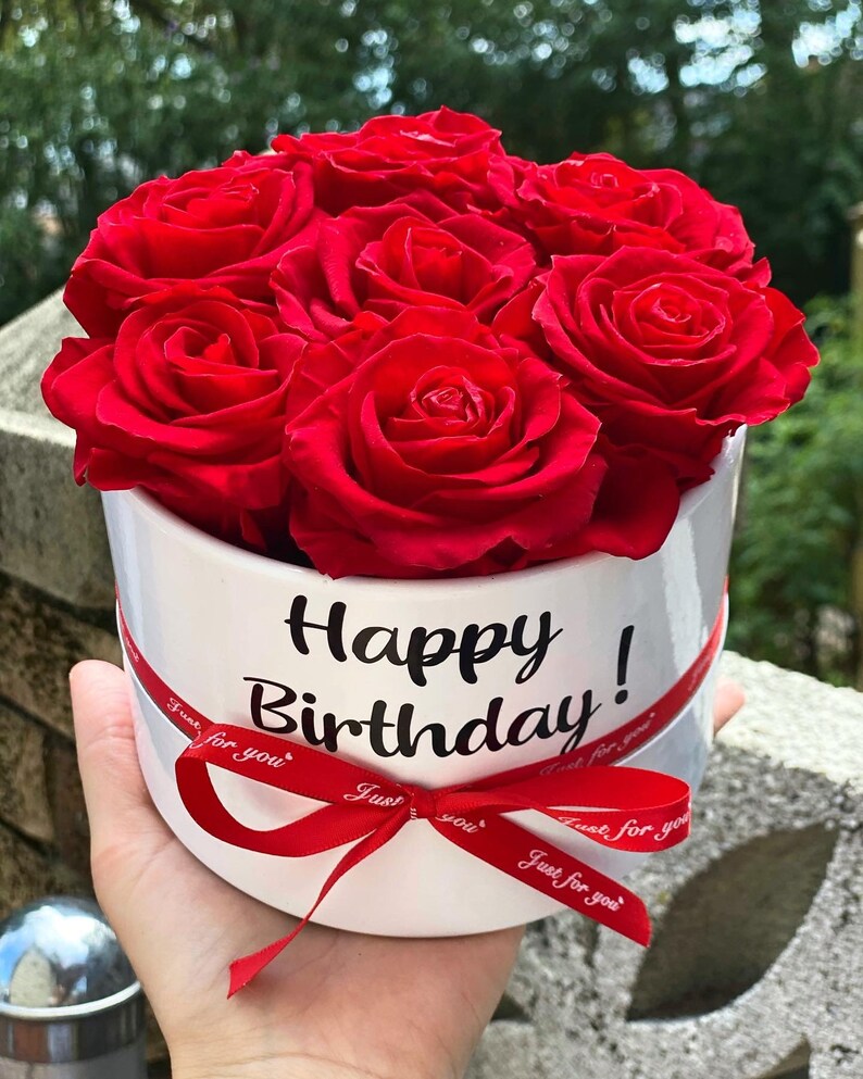 Red Preserved Roses That Last a Year Forever Bouquet Etsy