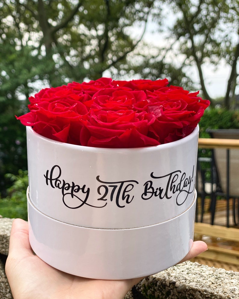 Red Preserved Roses That Last a Year Forever Bouquet Etsy