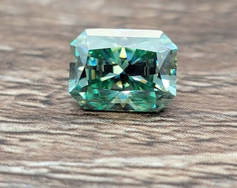 6*8mm Radiant Cut Blue/Green Moissanite