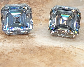 6mm, 7mm & 8mm Medium Gray Asscher Cut Moissanite