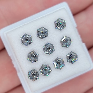 4mm Gray Hexagon Cut Moissanite