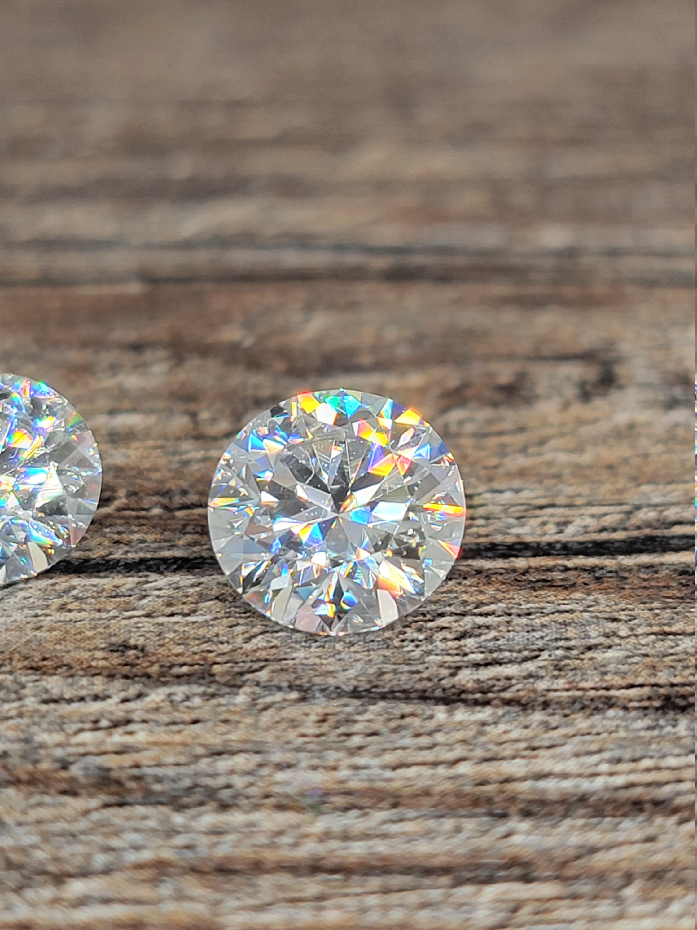 Classic Bead Design 2 Carat Def Color Round Moissanite Diamond