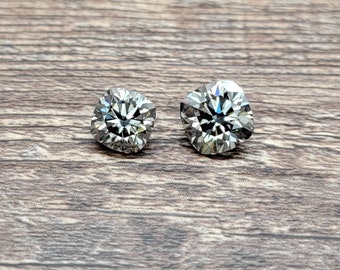 8mm & 9mm Cushion Cut Medium/Dark Gray Moissanite