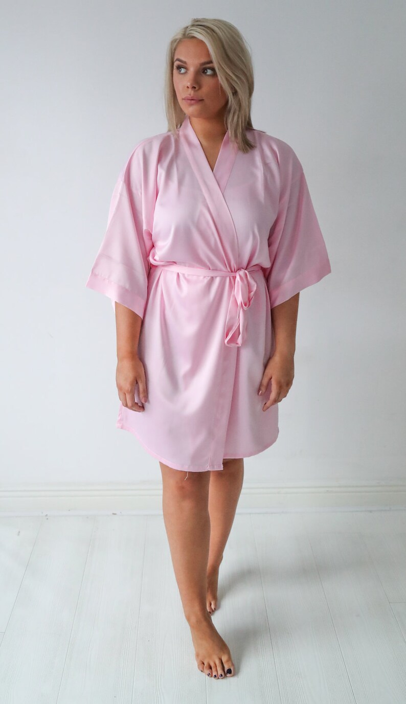 Baby pink and ivory bridal embroidered satin robes Etsy