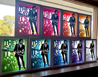 Tarjeta de cumpleaños 3D desplegable hecha a mano de The Beatles "¡Dicen que es tu cumpleaños!"