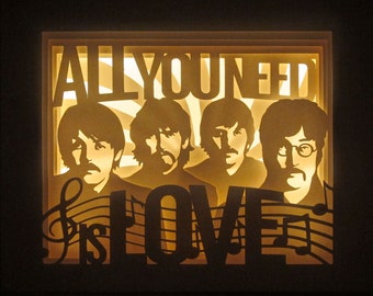 The Beatles: Love Is All You Need LED Delightbox™ - White on White