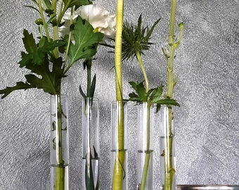 Pflanzenständer / Plant Station aus Beton inkl. Reagenzgläser für Ableger, Blumen, Stecklinge, Pflanzen