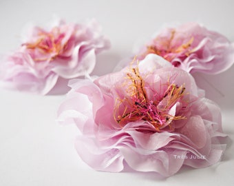 Ansteckblume, Ansteckblüte, Seidenblume, Fascinator, Headpiece, rosa, pink, Brosche, Blumenbrosche, Headpiece, Fascinator